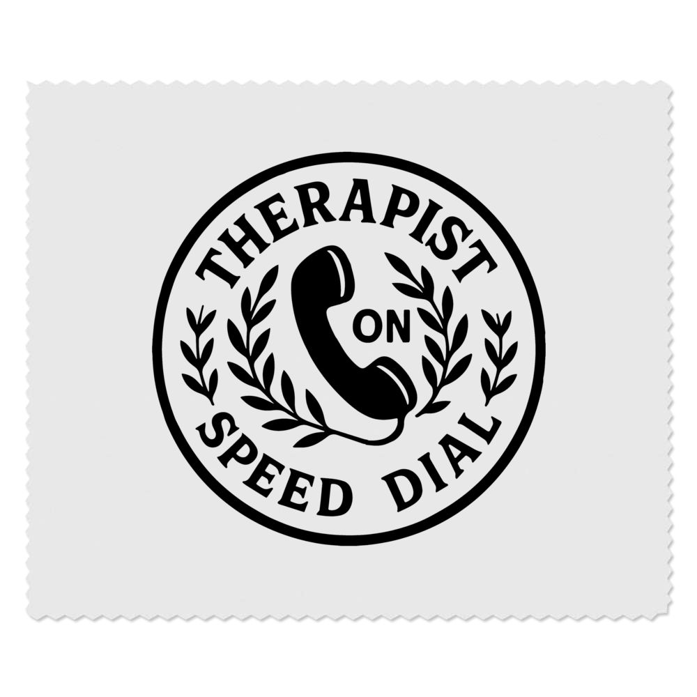 2 x 'Therapist On Speed Dial' Microfibre Lens / Glasses Cleaning Cloths (LC00033804)