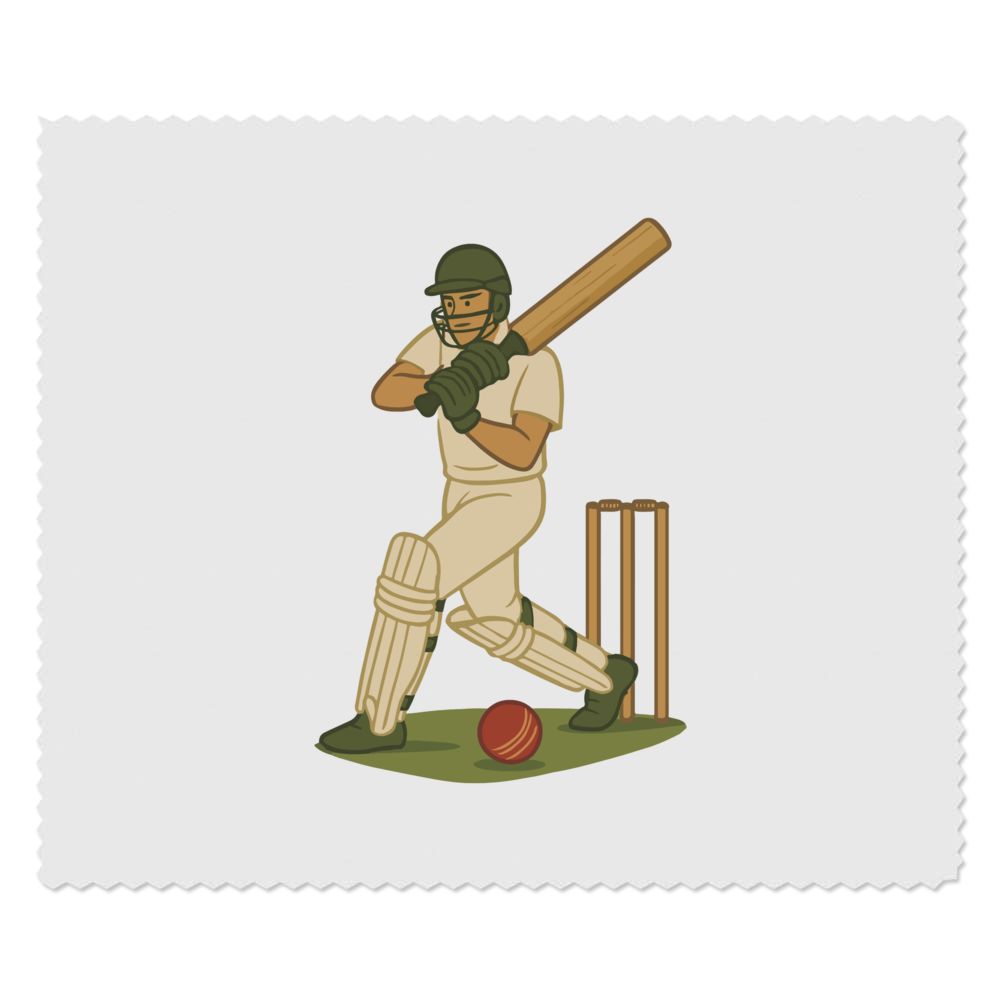 2 x 'Cricket Batter Action' Microfibre Lens / Glasses Cleaning Cloths (LC00033872)