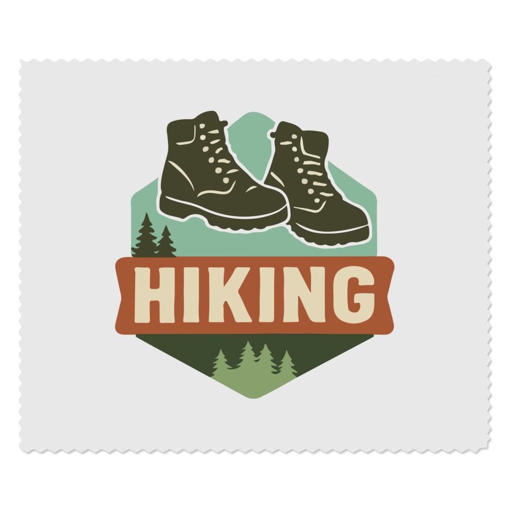 2 x 'Hiking Emblem Boots' Microfibre Lens / Glasses Cleaning Cloths (LC00034822)