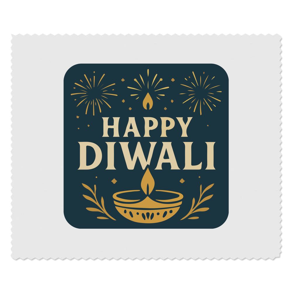 2 x 'Happy Diwali Celebration' Microfibre Lens / Glasses Cleaning Cloths (LC00034888)