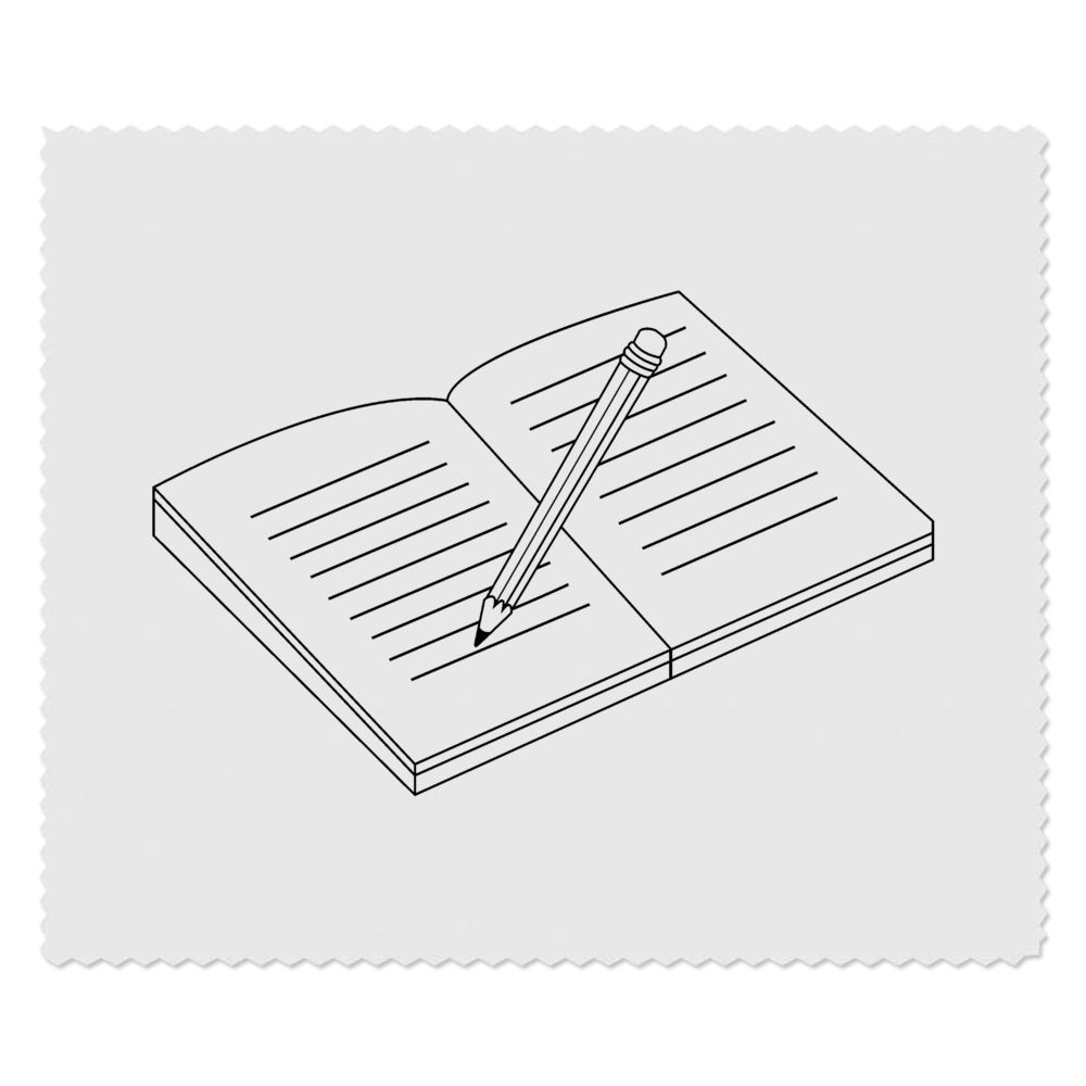 2 x 'Notebook & Pencil' Microfibre Lens / Glasses Cleaning Cloths (LC00036328)