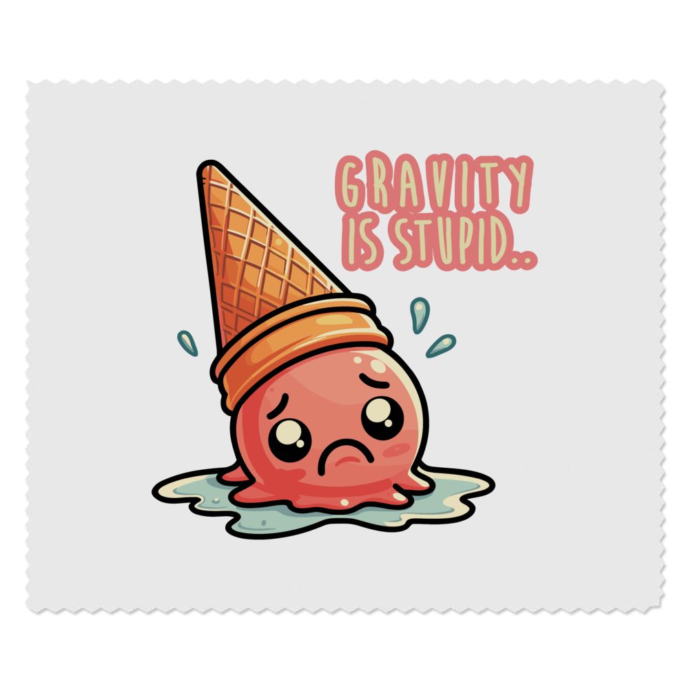 2 x 'Gravity Is Stupid' Microfibre Lens / Glasses Cleaning Cloths (LC00036396)