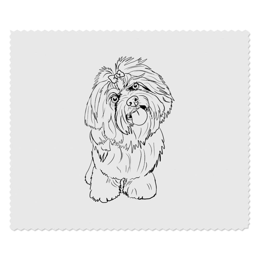 2 x 'Lhasa Apso Dog' Microfibre Lens / Glasses Cleaning Cloths (LC00036405)