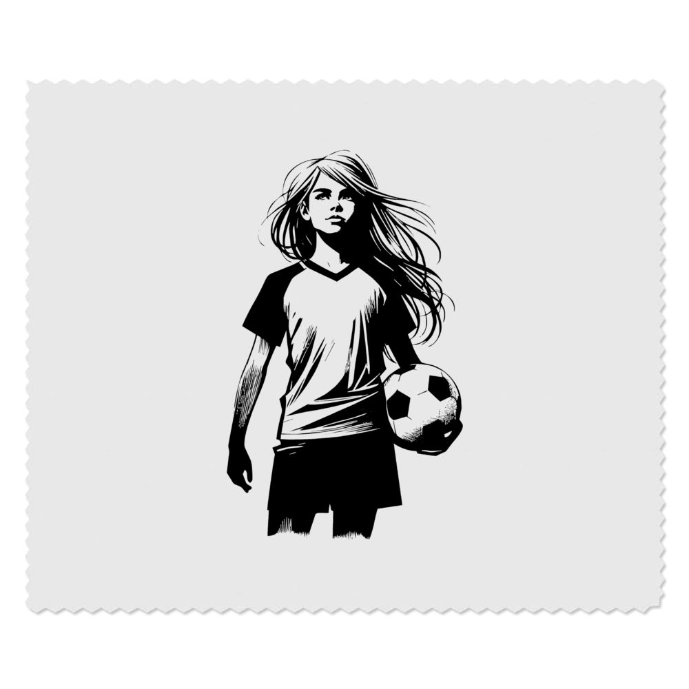 2 x 'Girl With Soccer Ball' Microfibre Lens / Glasses Cleaning Cloths (LC00036451)