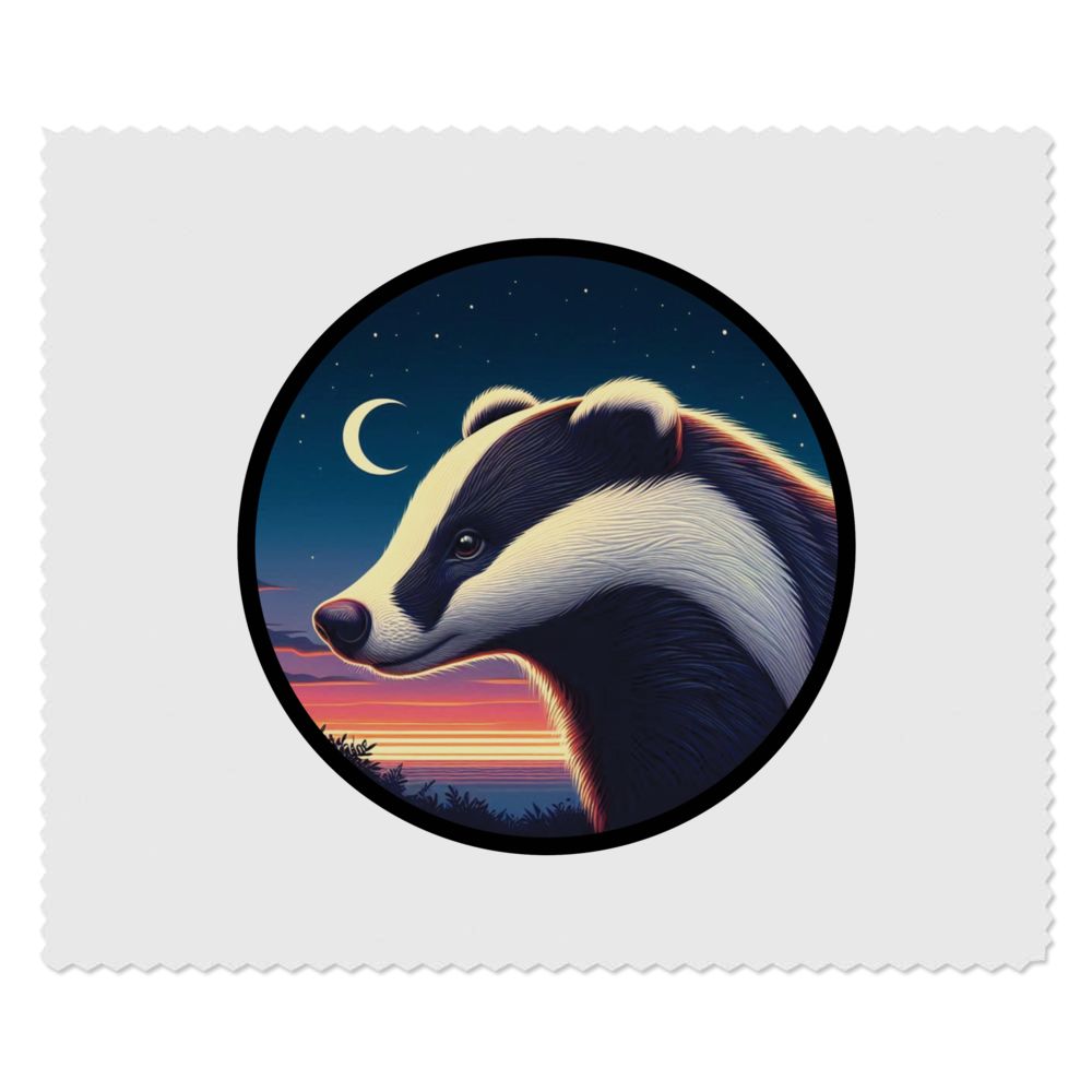 2 x 'Badger By Moonlight' Microfibre Lens / Glasses Cleaning Cloths (LC00036489)