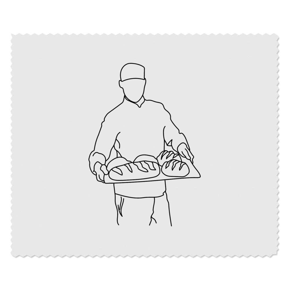 2 x 'Baker with Tray' Microfibre Lens / Glasses Cleaning Cloths (LC00036753)