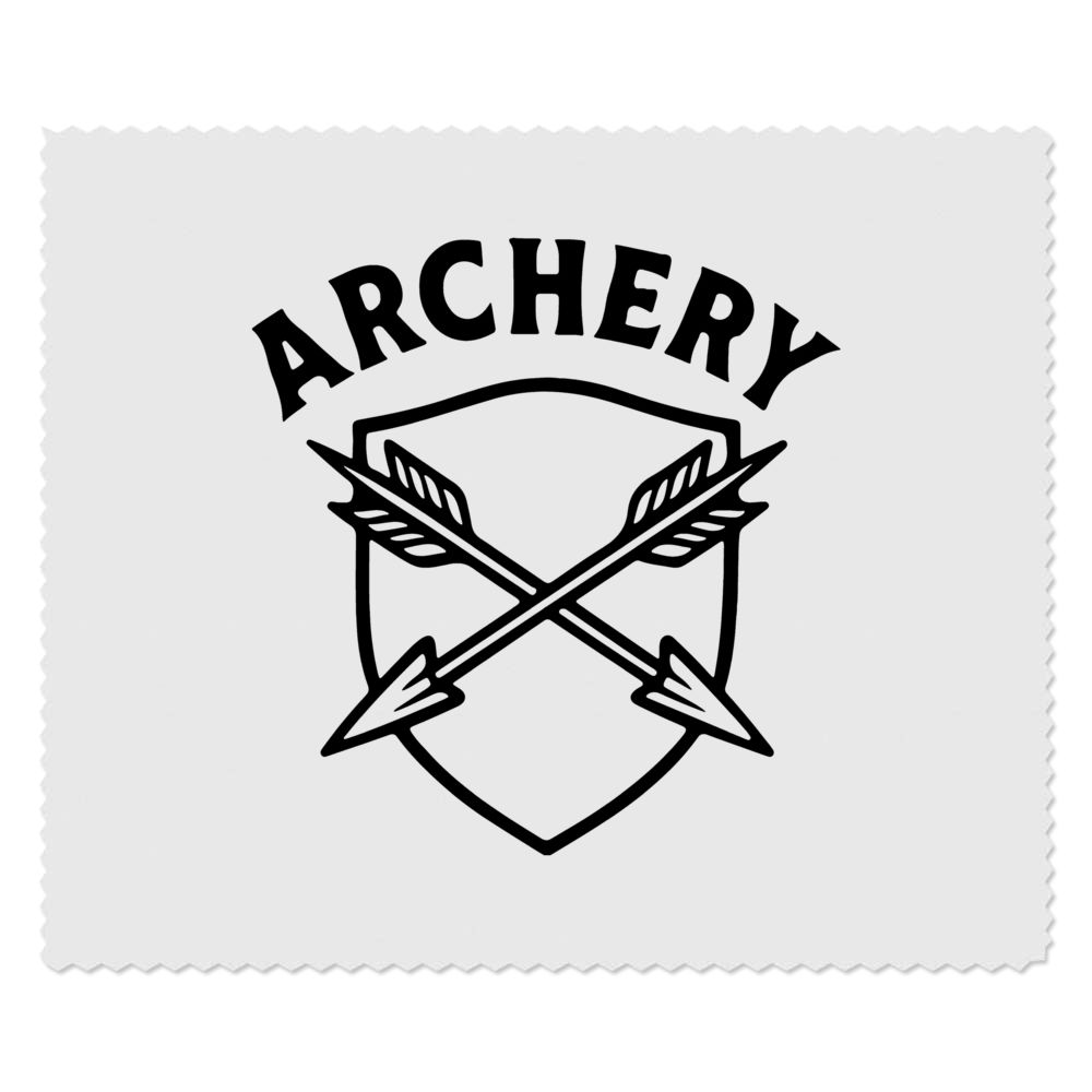 2 x 'Archery Crossed Arrows And Shield Symbol' Microfibre Lens / Glasses Cleaning Cloths (LC00036859)