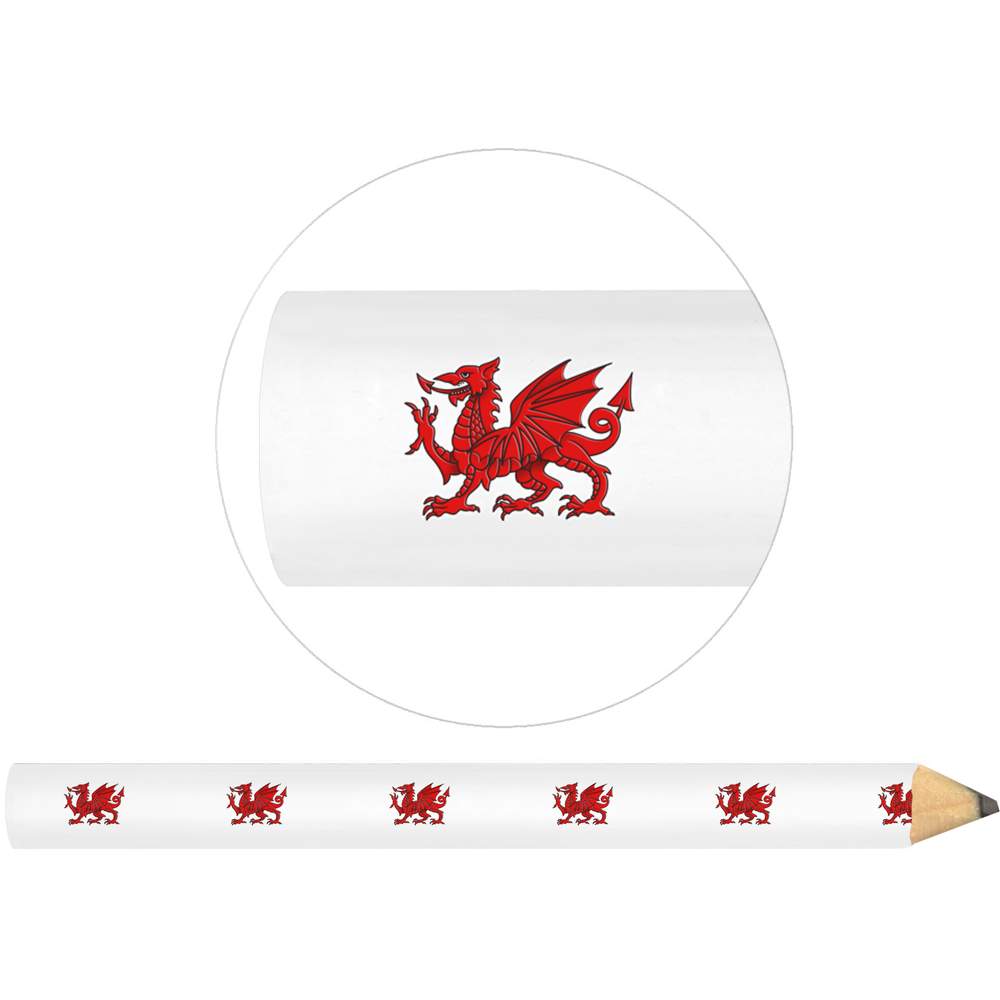 3 x 'Welsh Dragon' Carpenters Pencils - Iconic Cymru Red Heraldic Beast - Flat Woodwork Marking Pencils for Builders, DIY, Workshops and Gifts (LP00009578)