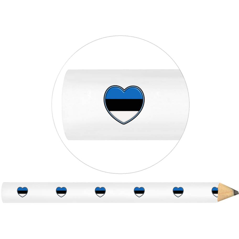 3 x 'Estonia Flag Heart' Carpenter's Pencils (LP00025833)