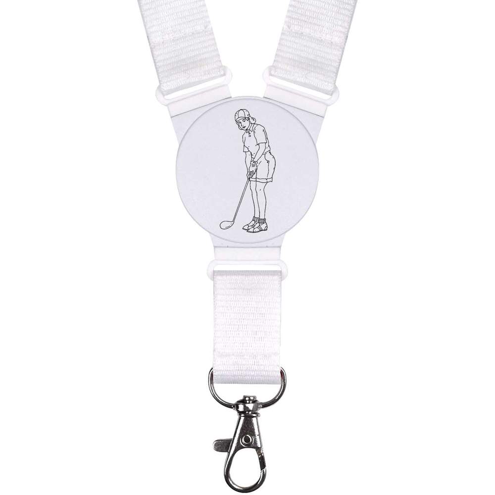 'Lady Playing Golf' Neck Strap / Lanyard (LY00004168)