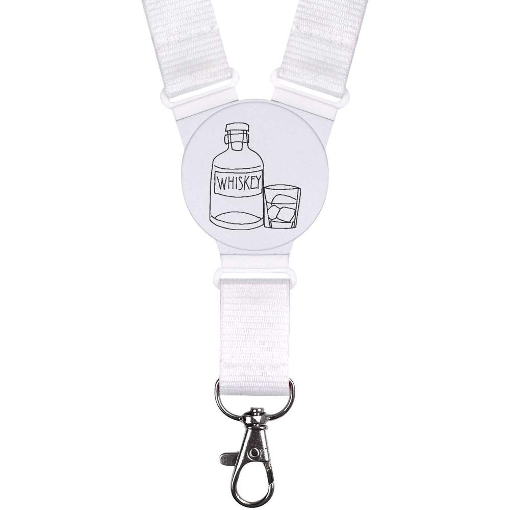 'Whiskey Bottle & Glass' Neck Strap / Lanyard (LY00010802)