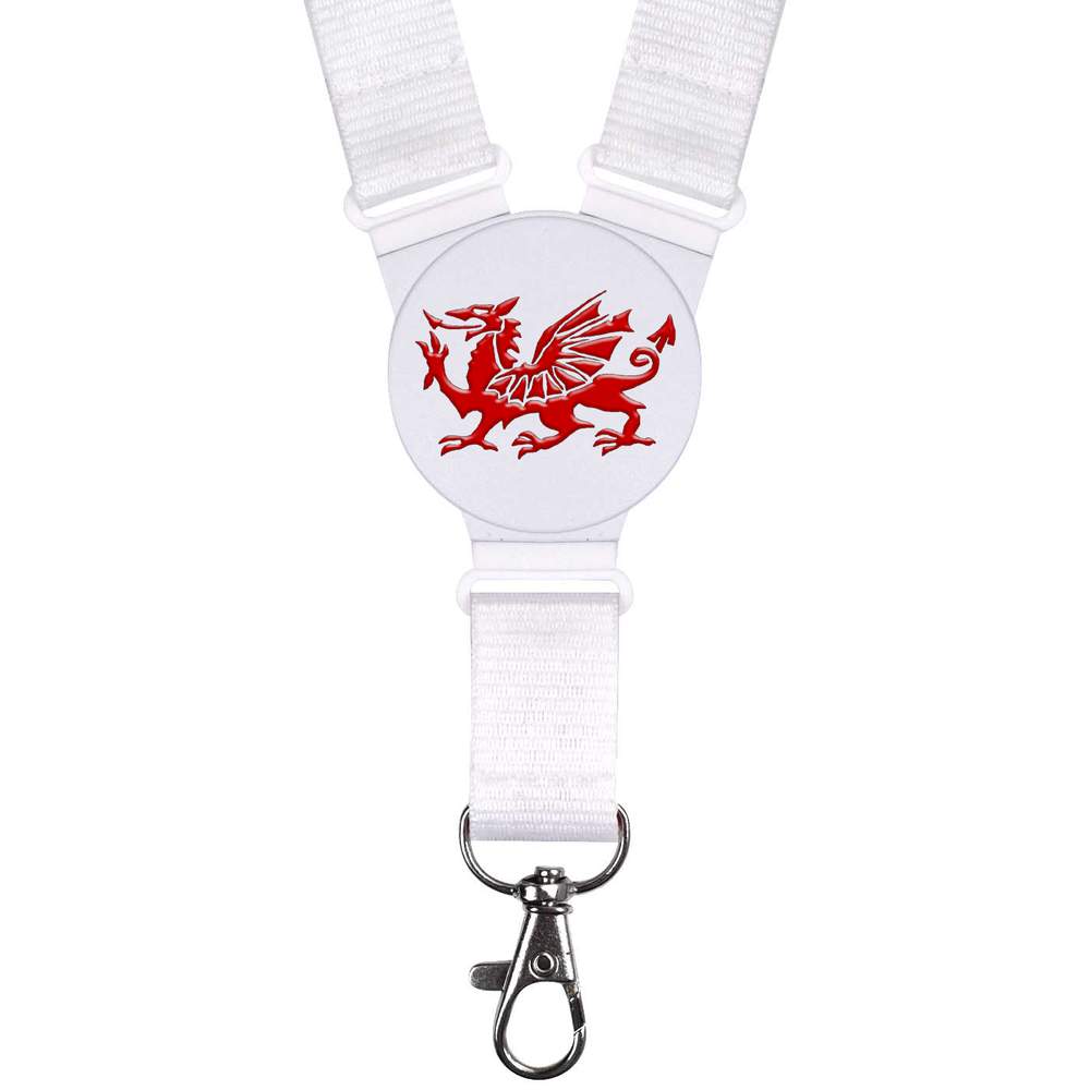 'Welsh Dragon' Lanyard / Neck Strap - Stylised Welsh Beast Glossy Graphic - Badge Holder for Work, School, Events, Keys and ID Cards (LY00015528)