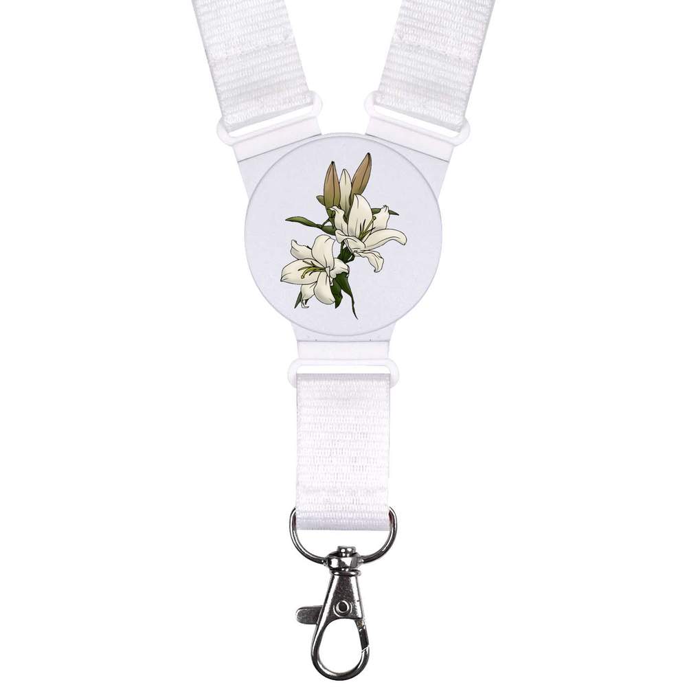 'White Lillies' Neck Strap / Lanyard (LY00020175)