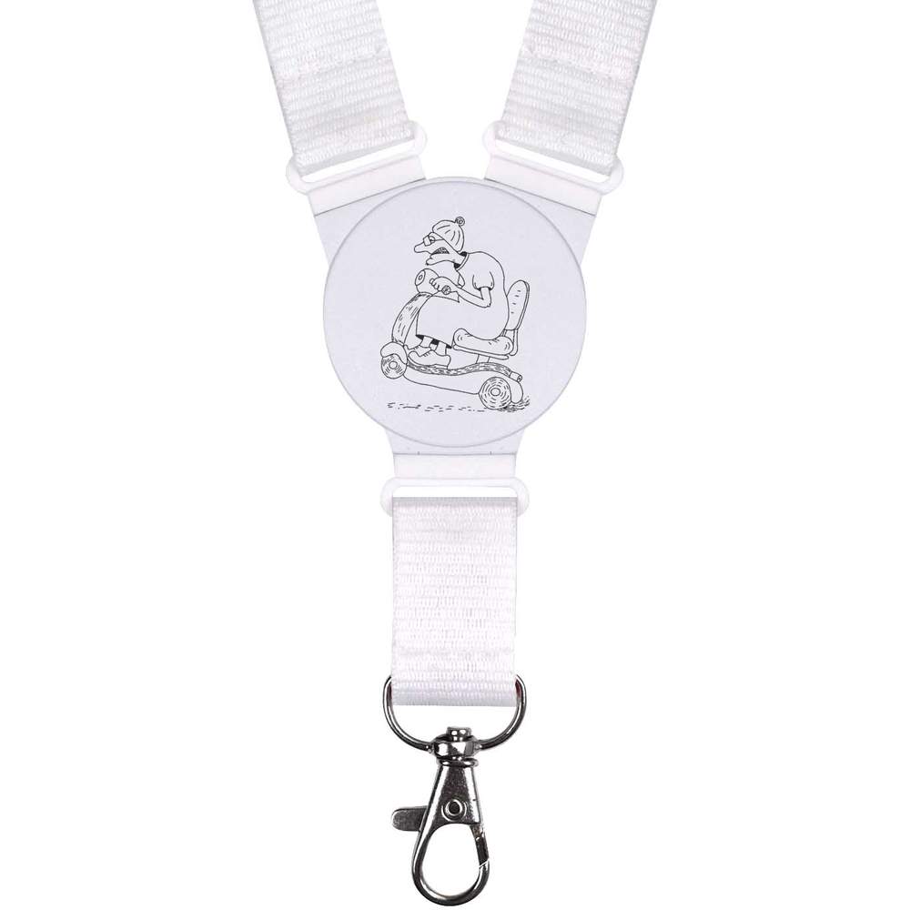 'Mobility Scooter Woman' Lanyard / Neck Strap - Badge Holder for Work, School, Events, Keys and ID Cards (LY00022818)