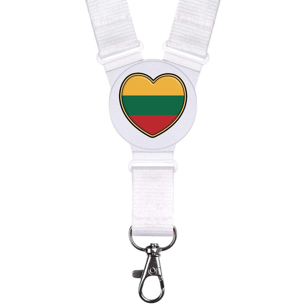 'Lithuania Flag Heart' Neck Strap / Lanyard (LY00026247)