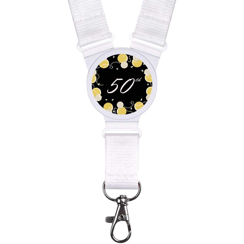 '50th Birthday' Lanyard / Neck Strap - Badge Holder for Work, School, Events, Keys and ID Cards (LY00030362)