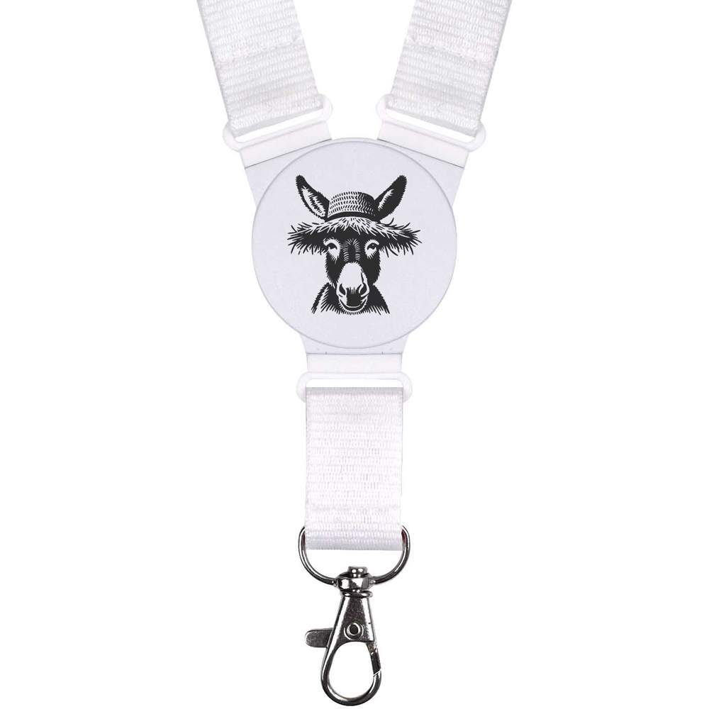 'Donkey Wearing A Straw Hat' Neck Strap / Lanyard (LY00036670)