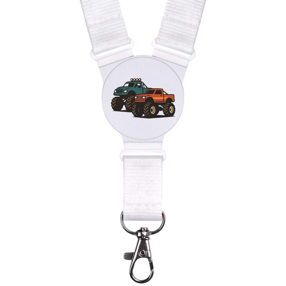 'Racing Monster Trucks' Lanyard / Neck Strap - Badge Holder for Work, School, Events, Keys and ID Cards (LY00039193)