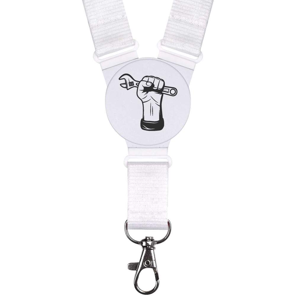 'Hand Holding Wrench' Lanyard / Neck Strap - Badge Holder for Work, School, Events, Keys and ID Cards (LY00042939)