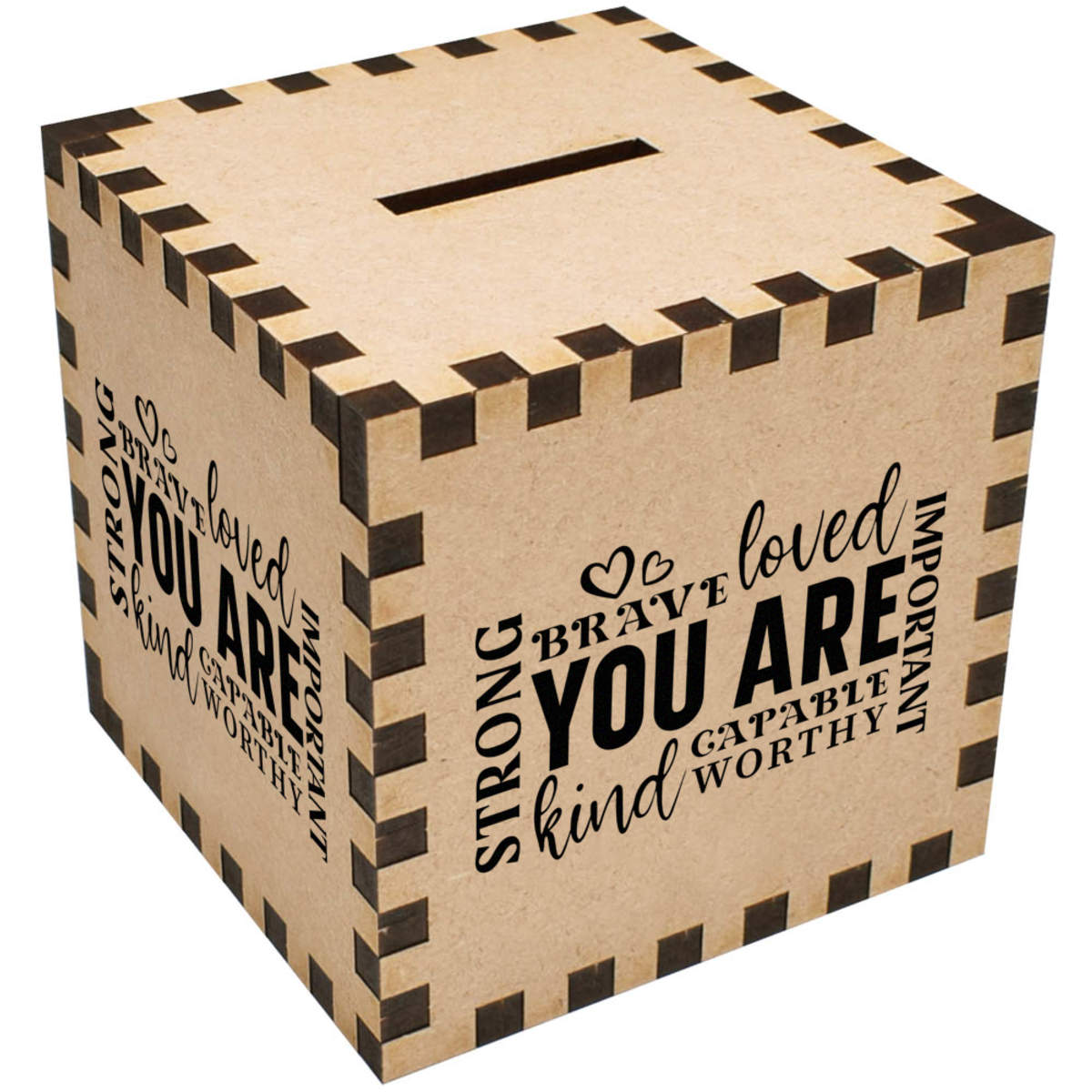 'You Are Strong Brave Loved Motivational Quote' Money Box / Piggy Bank (MB00112248)