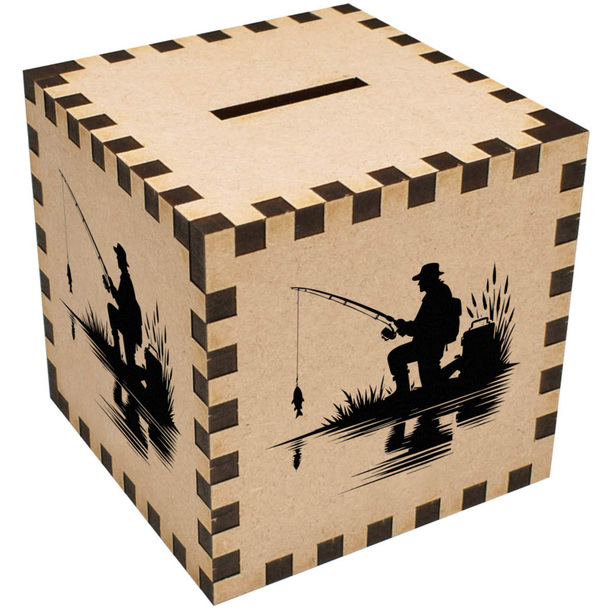 'Angler With Fish' Money Box / Piggy Bank (MB00113043)