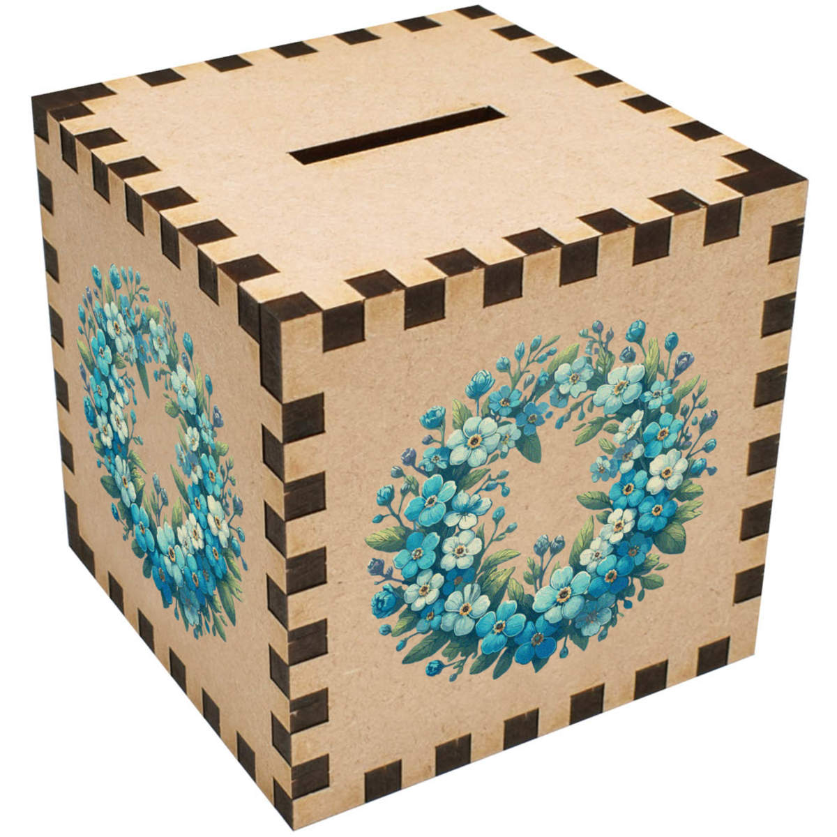 'Forget Me Not Wreath' Money Box / Piggy Bank (MB00117368)
