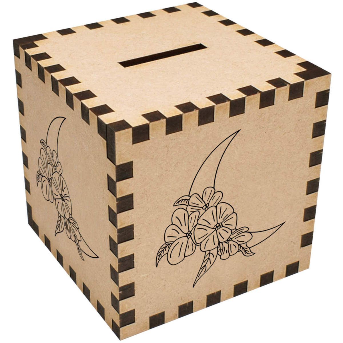 'Moon & Flowers' Money Box / Piggy Bank (MB00117388)