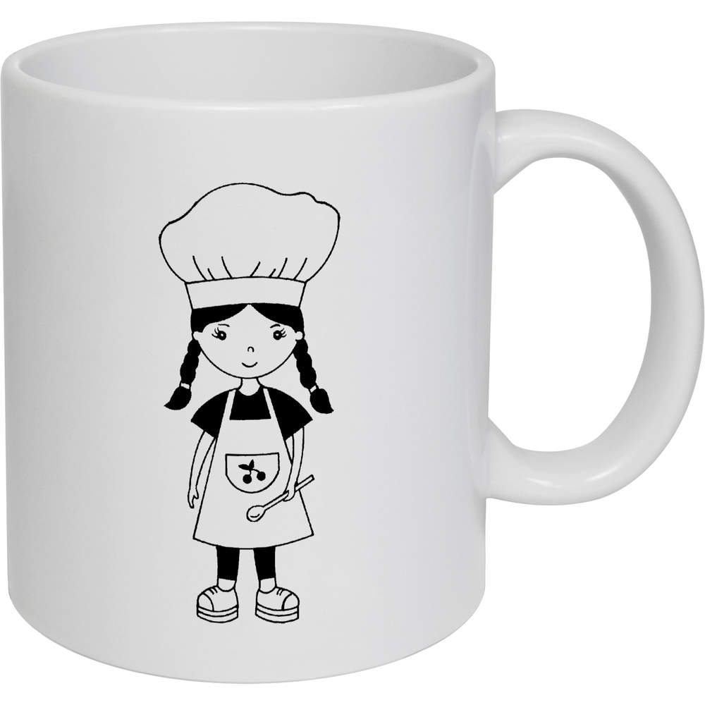 11oz (320ml) 'Chef Girl' Ceramic Mug / Cup (MG00000817)