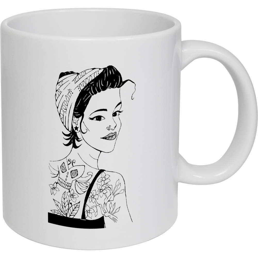 11oz (320ml) '50s Style Girl' Ceramic Mug / Cup (MG00003484)