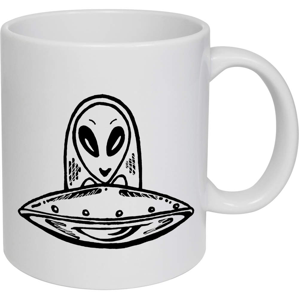 11oz (320ml) 'Alien UFO' Ceramic Mug / Cup (MG00008823)
