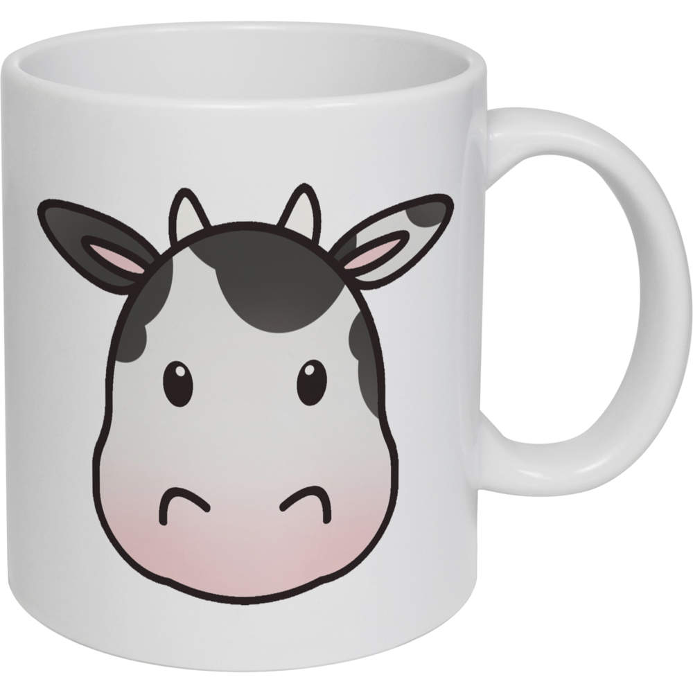 11oz (320ml) 'Cow Head' Ceramic Mug / Cup (MG00016294)
