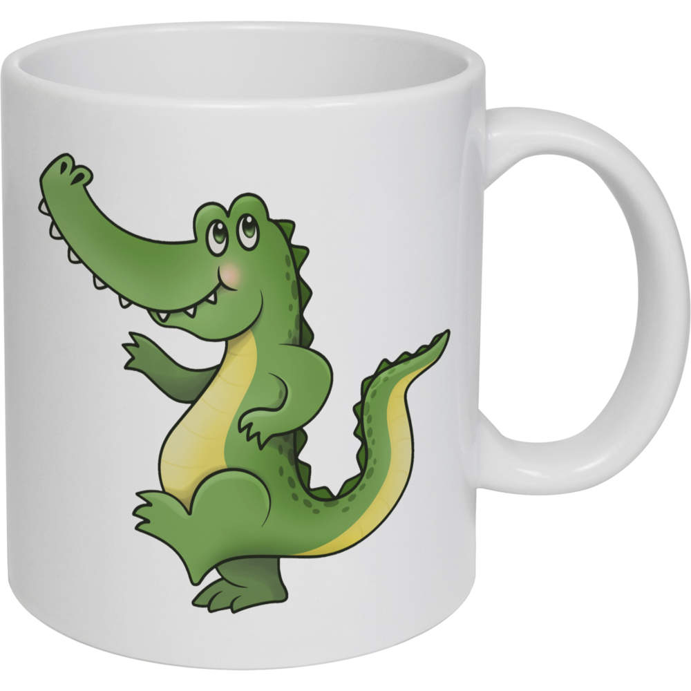 11oz (320ml) 'Dancing Crocodile' Ceramic Mug / Cup (MG00040953)