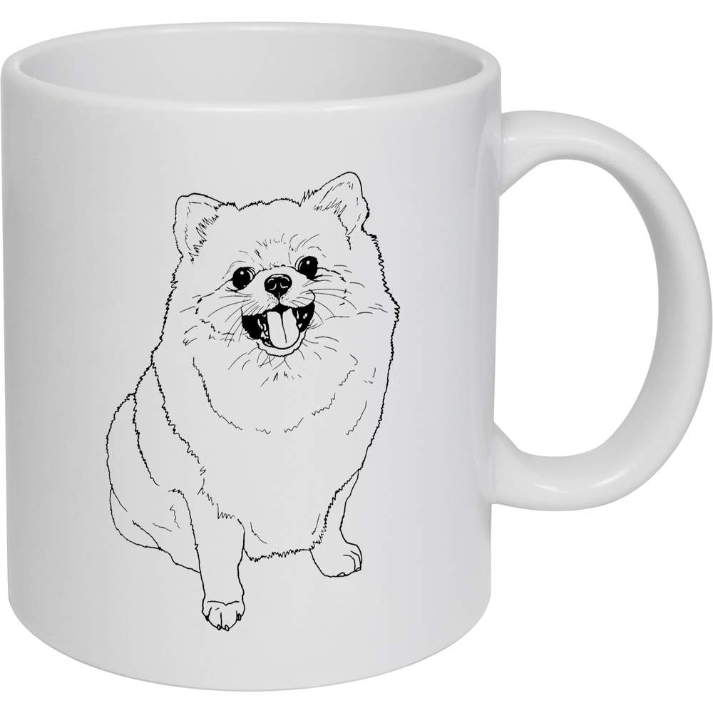 'Pomeranian Dog' Ceramic Mug / Cup - White, 320ml - 11oz Coffee / Tea Cup for Home, Office, Hot Drinks and Gifts (MG00041655)