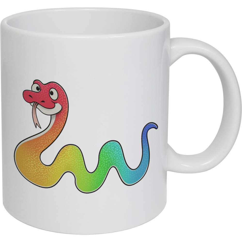 11oz (320ml) 'Rainbow Snake' Ceramic Mug / Cup (MG00044411)