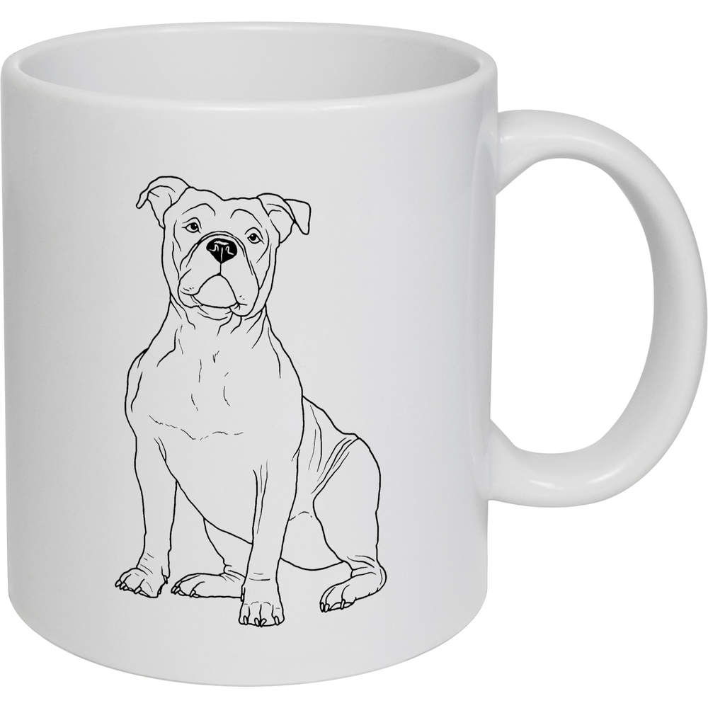 'American Bully Dog' Ceramic Mug / Cup - White, 320ml - 11oz Coffee / Tea Cup for Home, Office, Hot Drinks and Gifts (MG00044843)