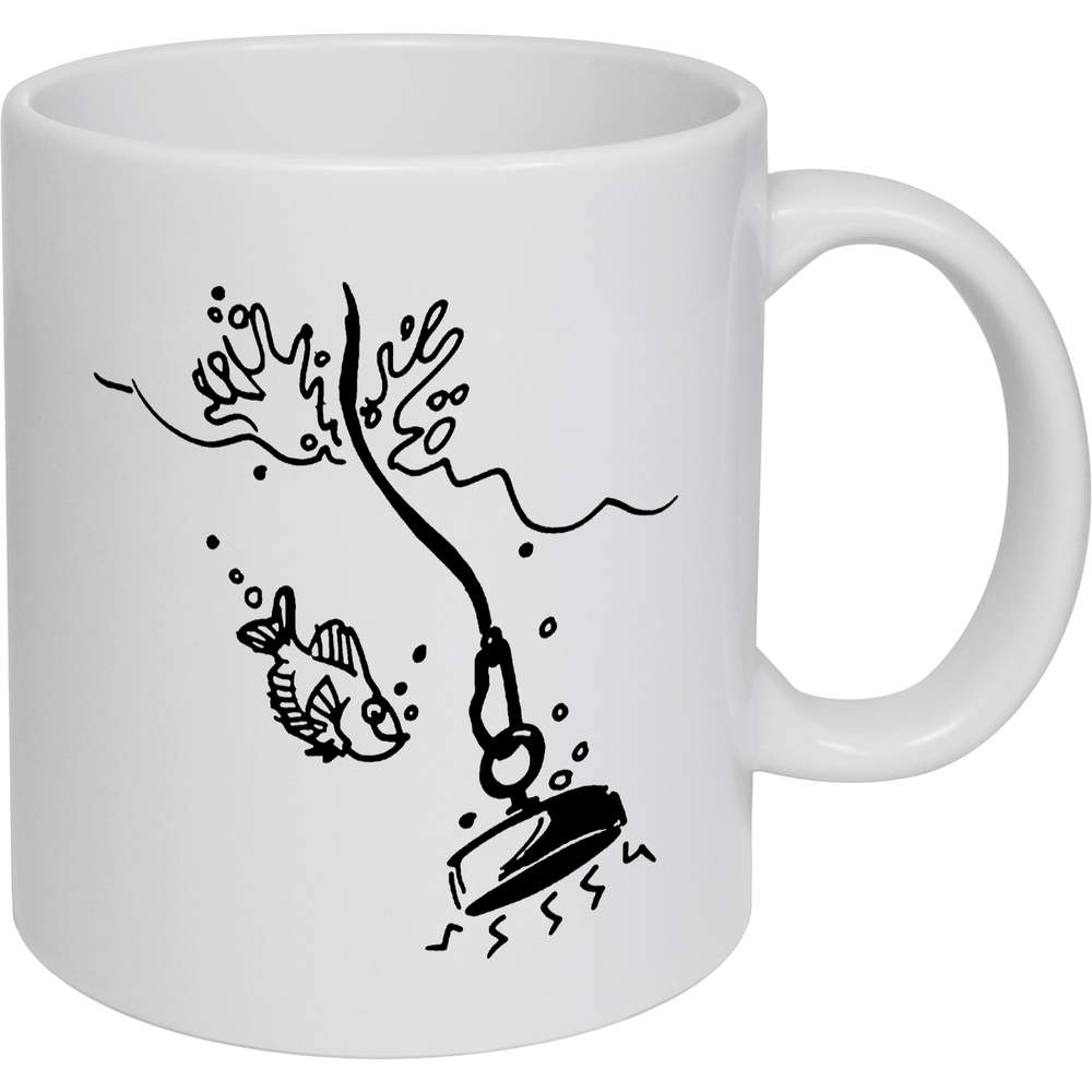 11oz (320ml) 'Magnet Fishing' Ceramic Mug / Cup (MG00048386)