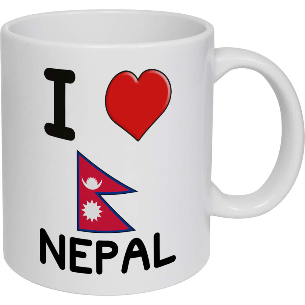 11oz (320ml) 'I Love Nepal' Ceramic Mug / Cup (MG00049527)