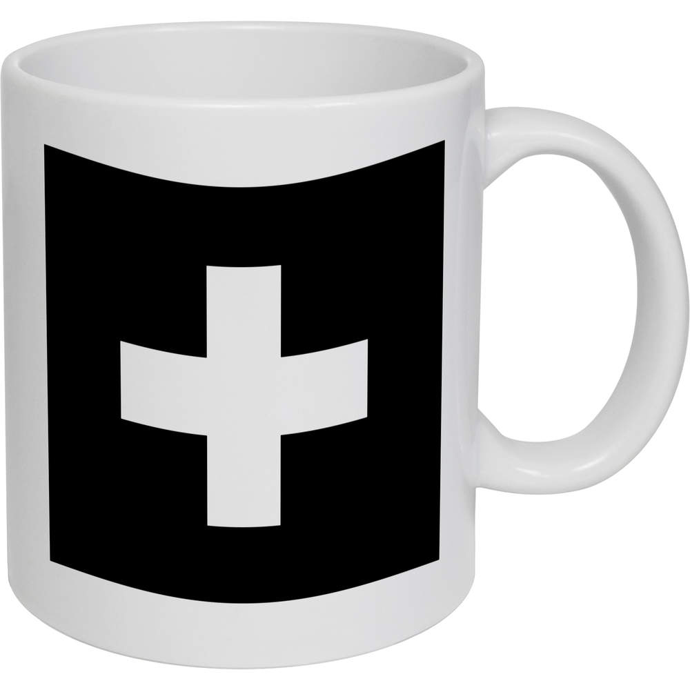 11oz (320ml) 'Switzerland Flag' Ceramic Mug / Cup (MG00051301)