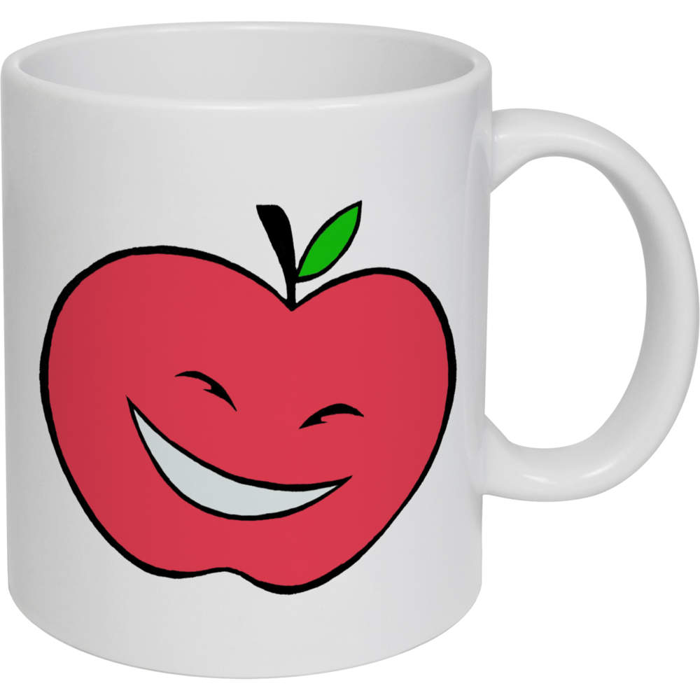11oz (320ml) 'Smiling Apple' Ceramic Mug / Cup (MG00053275)