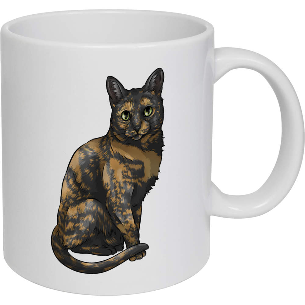 11oz (320ml) 'Tortoiseshell Cat' Ceramic Mug / Cup (MG00057993)