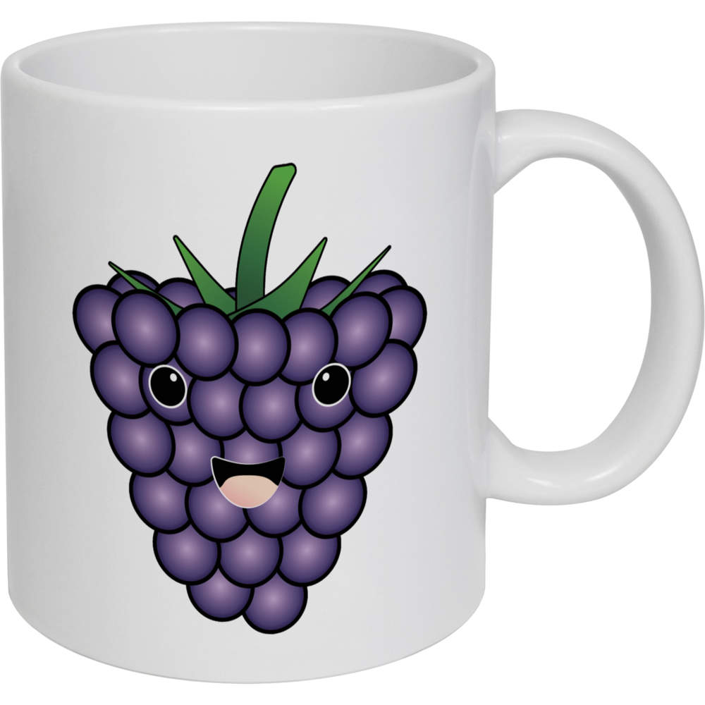 11oz (320ml) 'Cute Blackberry Face' Ceramic Mug / Cup (MG00062724)