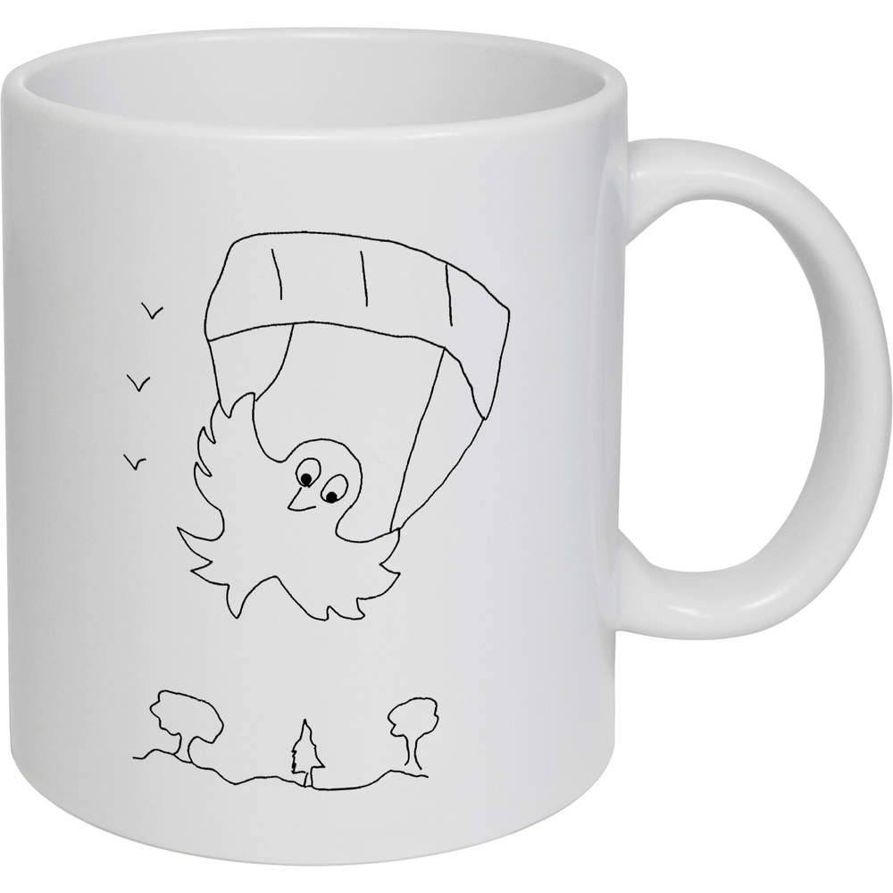 11oz (320ml) 'Chick paragliding ' Ceramic Mug / Cup (MG00065018)