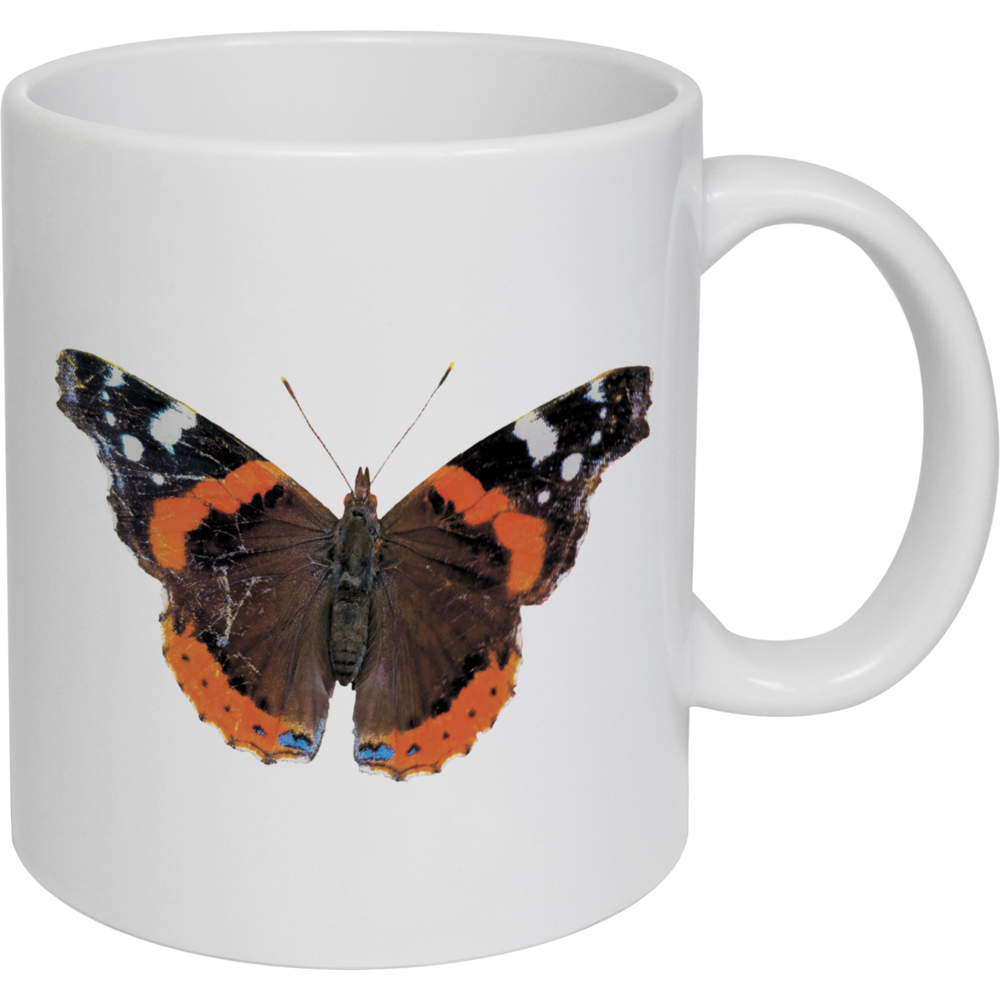 11oz (320ml) 'Red Admiral Butterfly' Ceramic Mug / Cup (MG00067073)