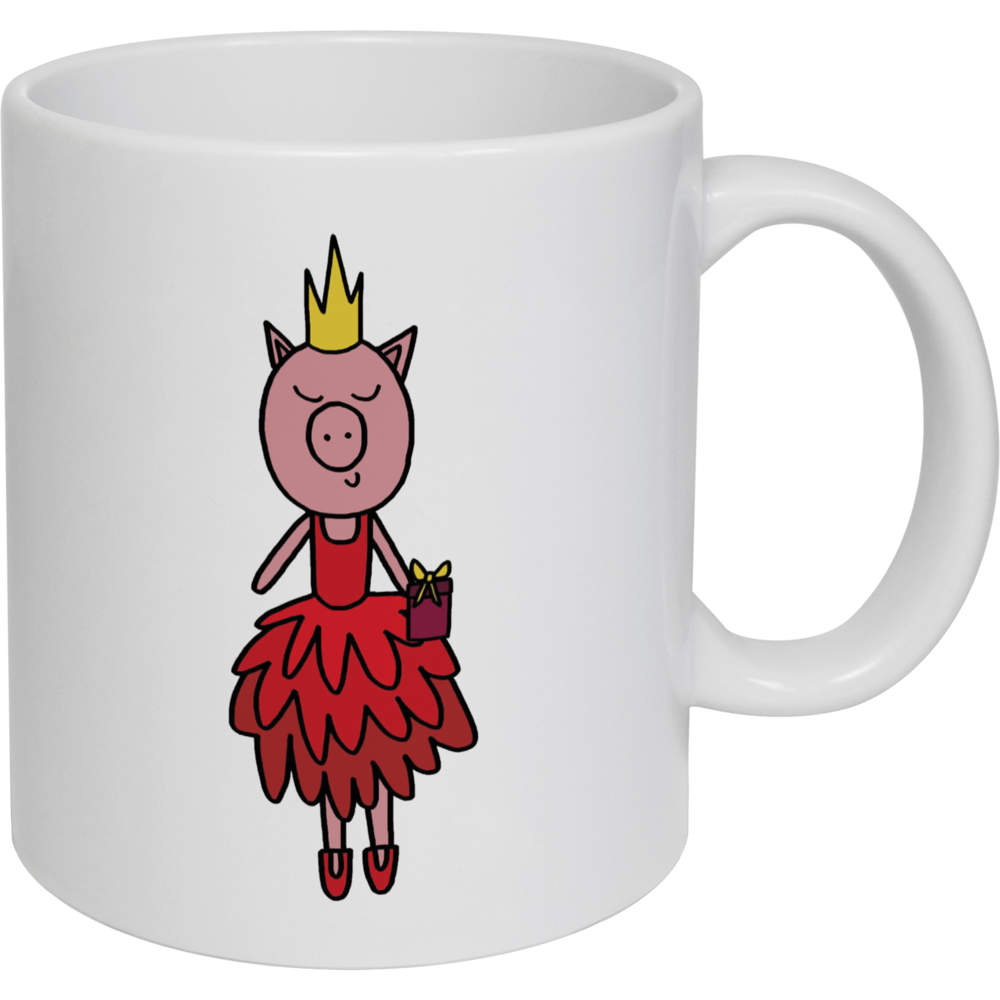 11oz (320ml) 'Festive Pig' Ceramic Mug / Cup (MG00068844)
