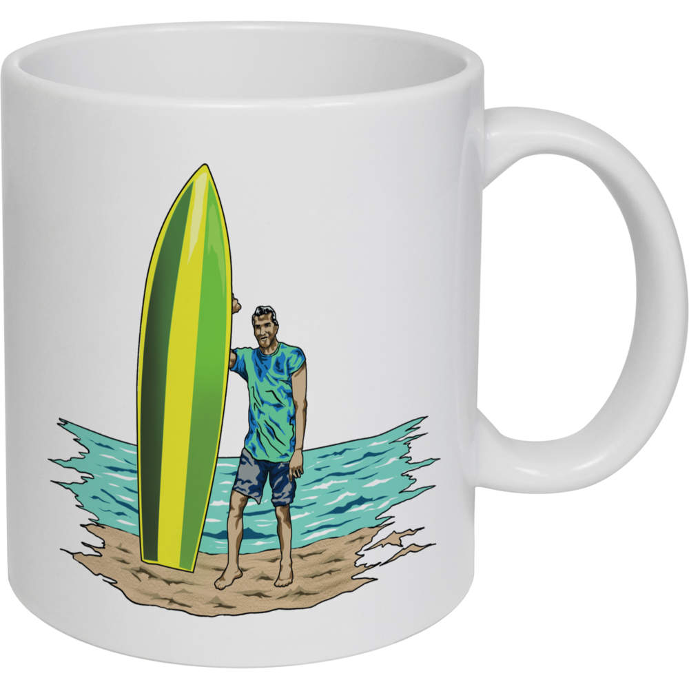 11oz (320ml) 'Surf Man' Ceramic Mug / Cup (MG00072730)
