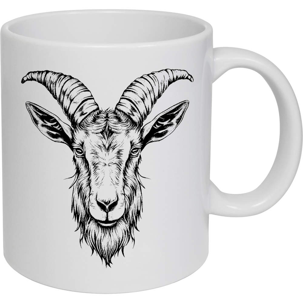 11oz (320ml) 'Goat Head' Ceramic Mug / Cup (MG00075870)