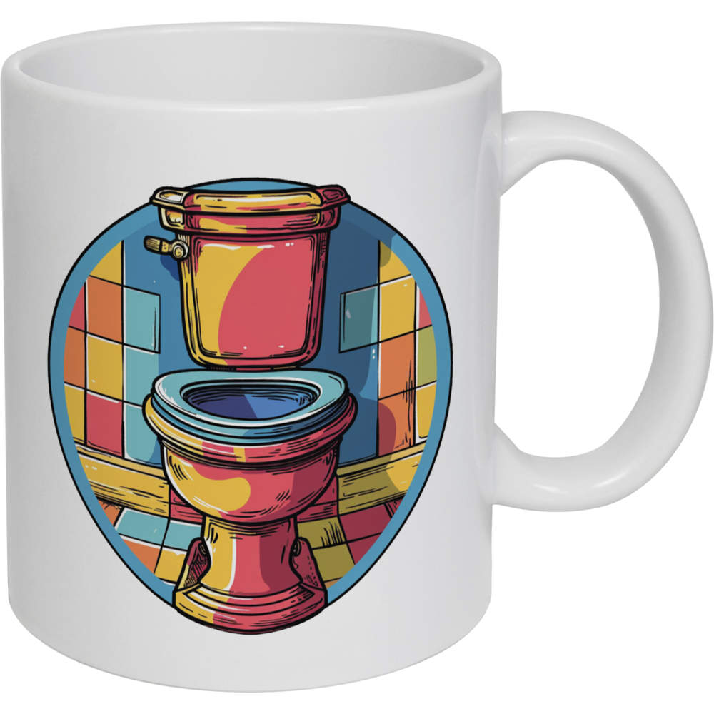 11oz (320ml) 'Rainbow Toilet' Ceramic Mug / Cup (MG00075918)