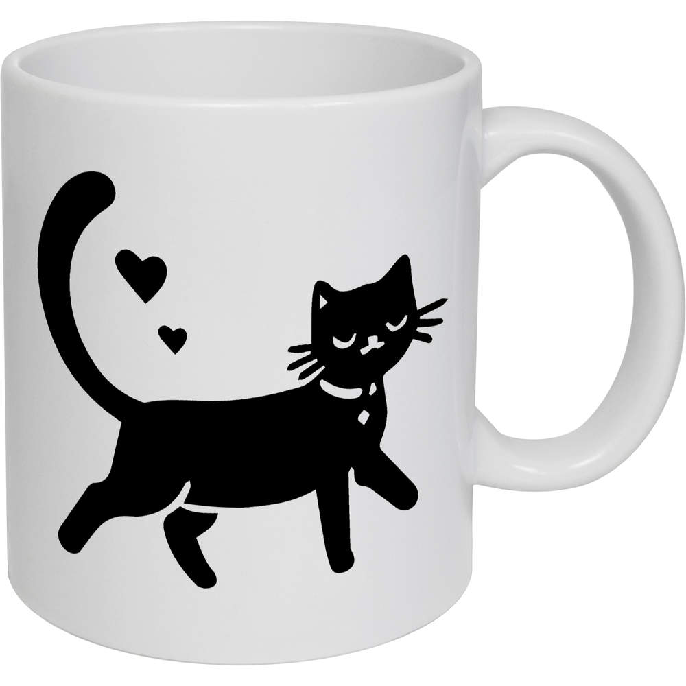 11oz (320ml) 'Loved Up Cat' Ceramic Mug / Cup (MG00076711)