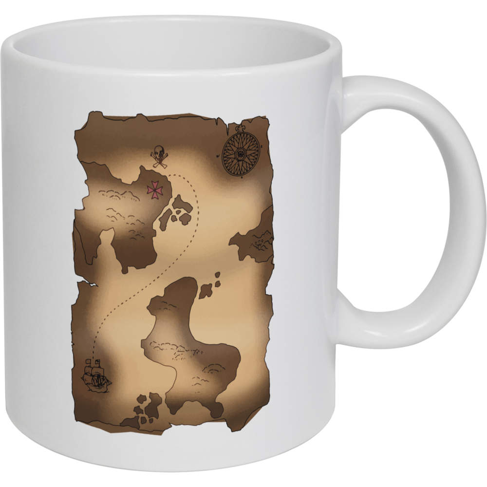 11oz (320ml) 'Pirate Treasure Map' Ceramic Mug / Cup (MG00076971)