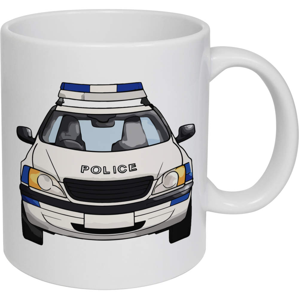 11oz (320ml) 'Police Car Front' Ceramic Mug / Cup (MG00077133)